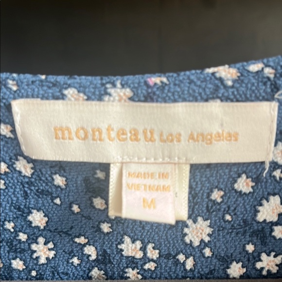 Monteau Blue Floral Mini Dress - Picture 2 of 5